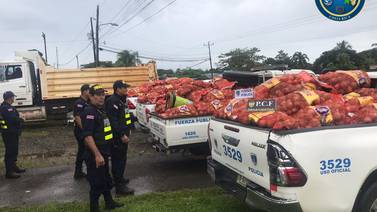 Policías decomisaron 12 toneladas de cebollas de contrabando en solo dos semanas