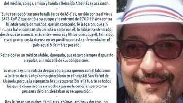 Caja rinde homenaje a médico fallecido este lunes por COVID-19: “Su nombre era Reinaldo”