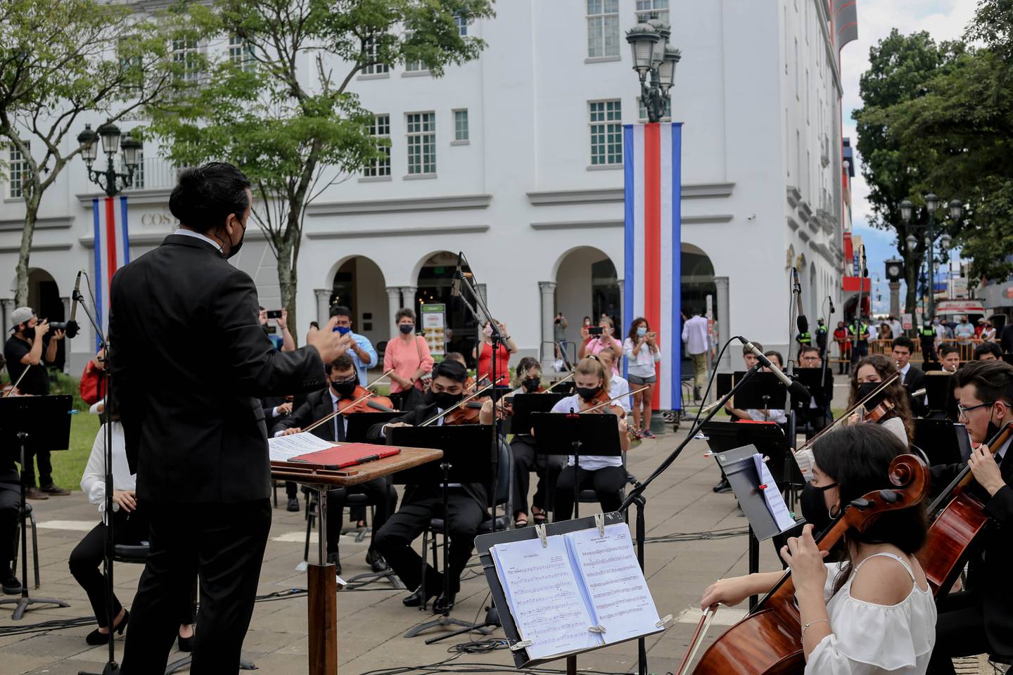 Acto Cívico Celebración de los 200 años de vida independiente y soberana, Bicentenario  de Costa Rica,   15 Setiembre 2021. En la plaza Juan Mora Fernández.