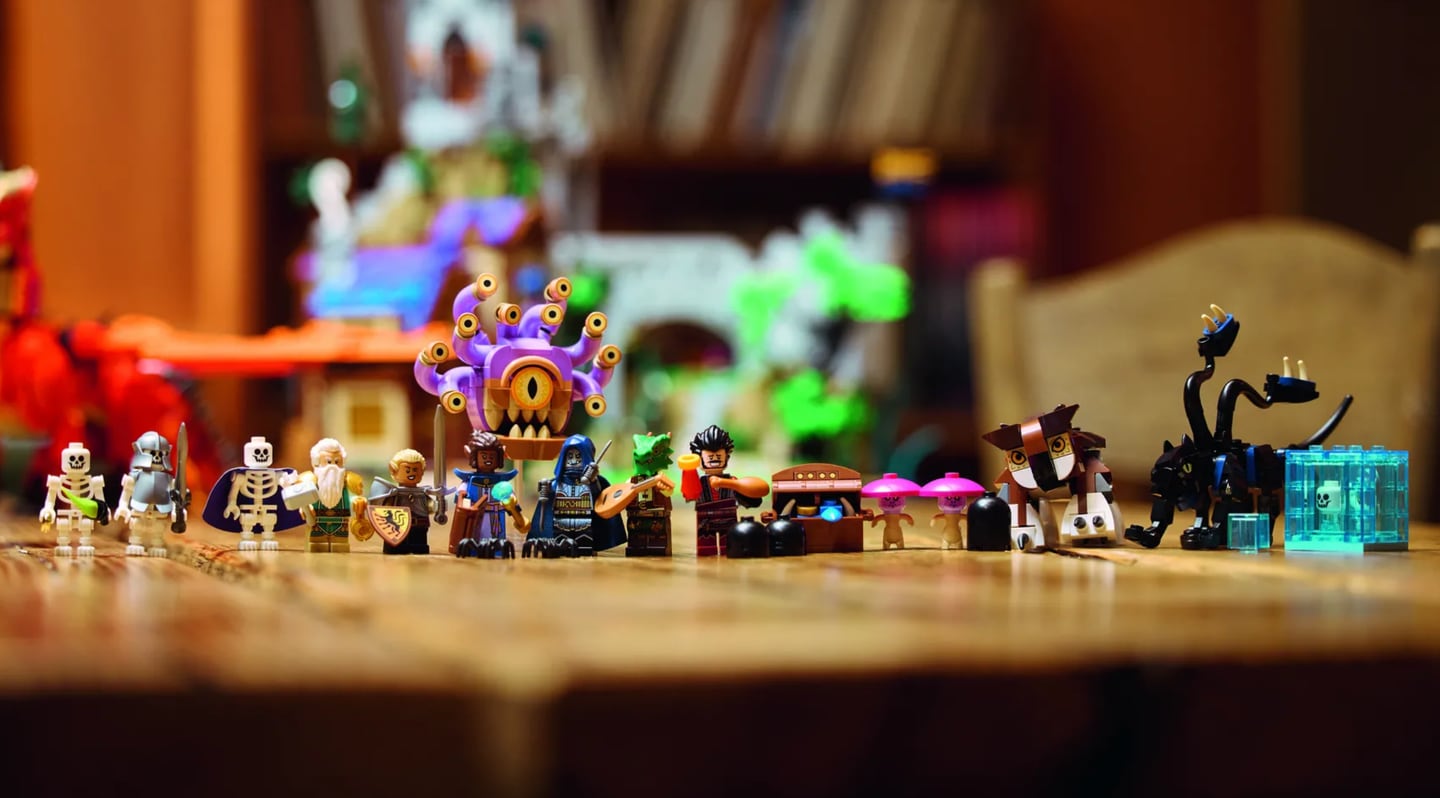 El set de Dungeons & Dragons tiene figuras de todos los tamaños y para todos los gustos. Foto: Sitio web de Lego.
