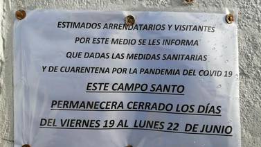 Cementerios cerrarán el Día de Padre por la pandemia