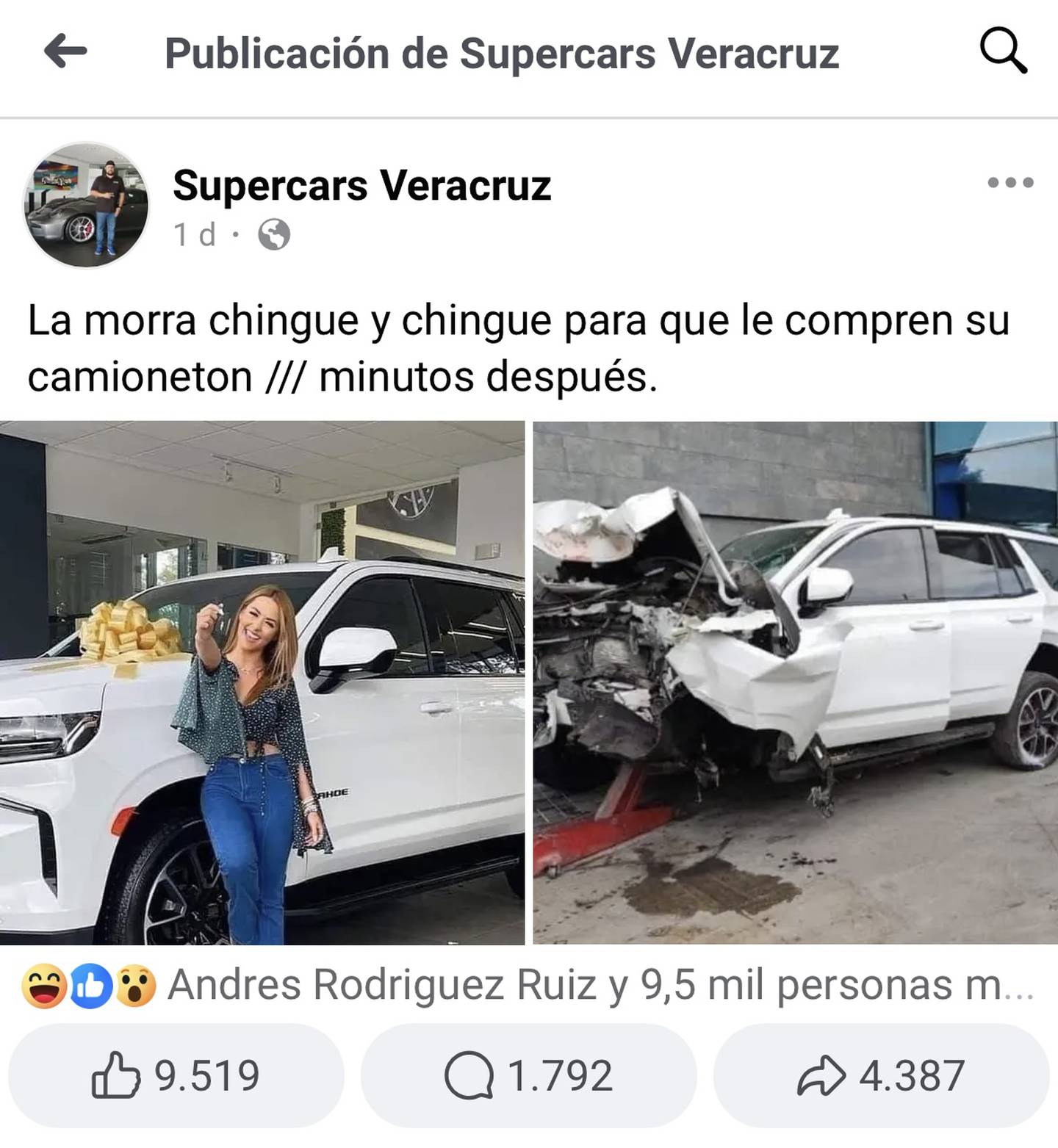 Accidente de Keyla Sánchez
