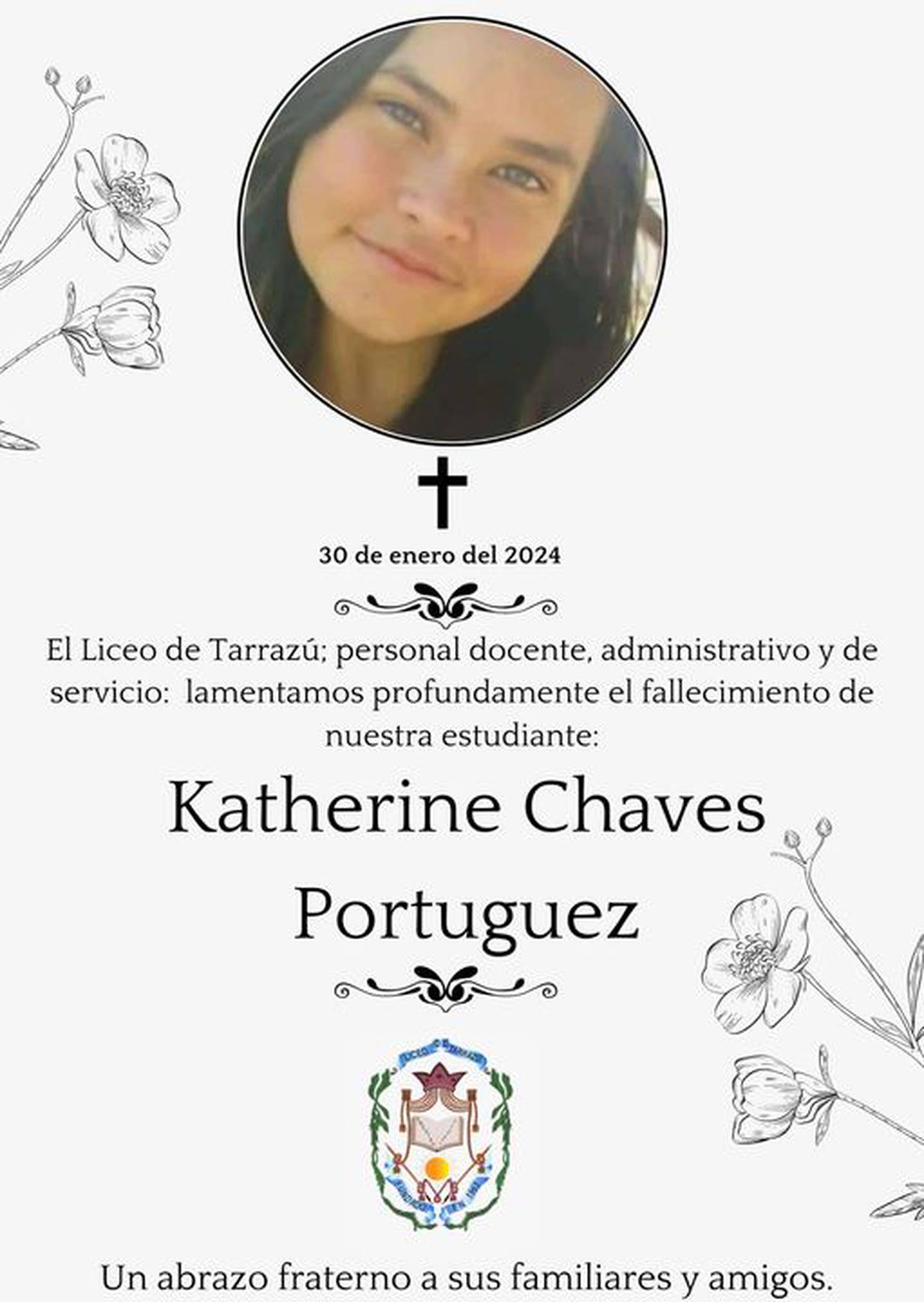 Katherine Chaves Portuguez, fallecida en La Tagada
