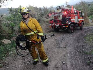 Alejandra Jiménez Romero, bombera de Pacayas que lucha contra el cáncer de seno. Foto: Cortesía Alejandra Jiménez para LT