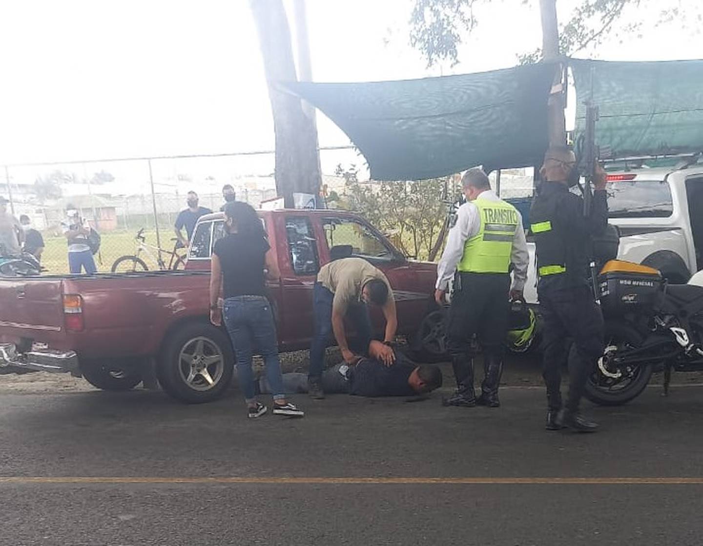 Detenido hombre apellidado Chacón sospechoso de homicidio en Ciruelas de Alajuela. Foto cortesía.