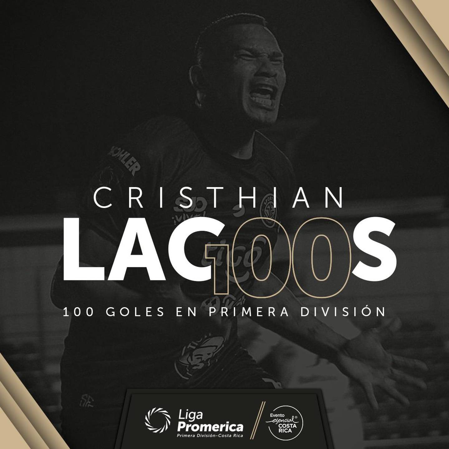 Cristian Lagos y su gol 100 en primera división. Unafut.