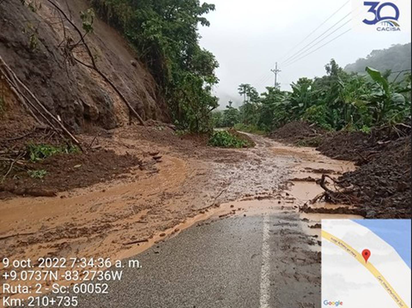 La ruta nacional 2 es la que registra más afectaciones. foto Conavi.