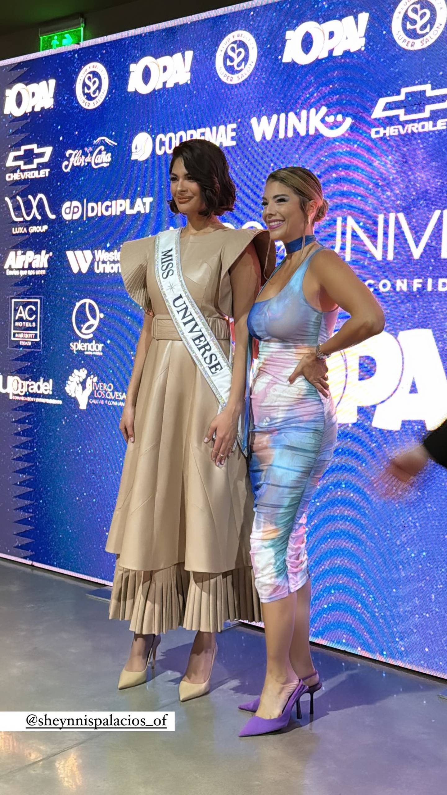 La modelo Marianela Valverde y la miss Universo Sheynnis Palacios