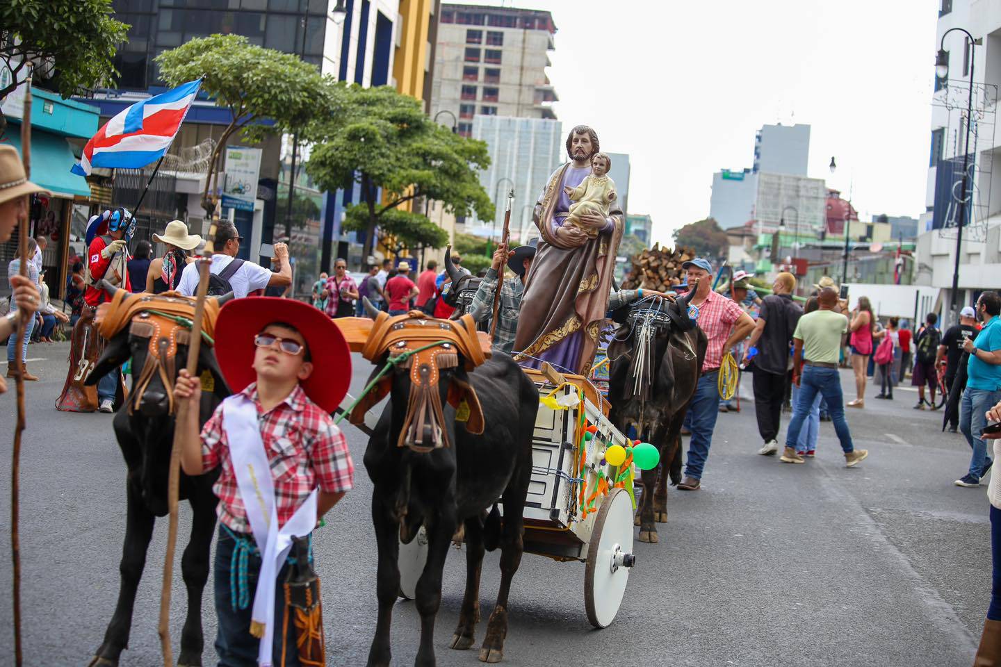 Más de 300 yuntas, con sus respectivas carretas, acompañadas de música y bailes folclóricos, desfilaron por las calles de la capital durante la XXIV Edición de la Entrada de Santos y Desfile de Boyeros a la ciudad de San José, este domingo 27 de noviembre de 2022.