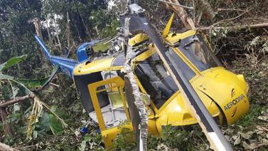 Helicóptero de Aerodiva y sus dos ocupantes sufren accidente en Talamanca