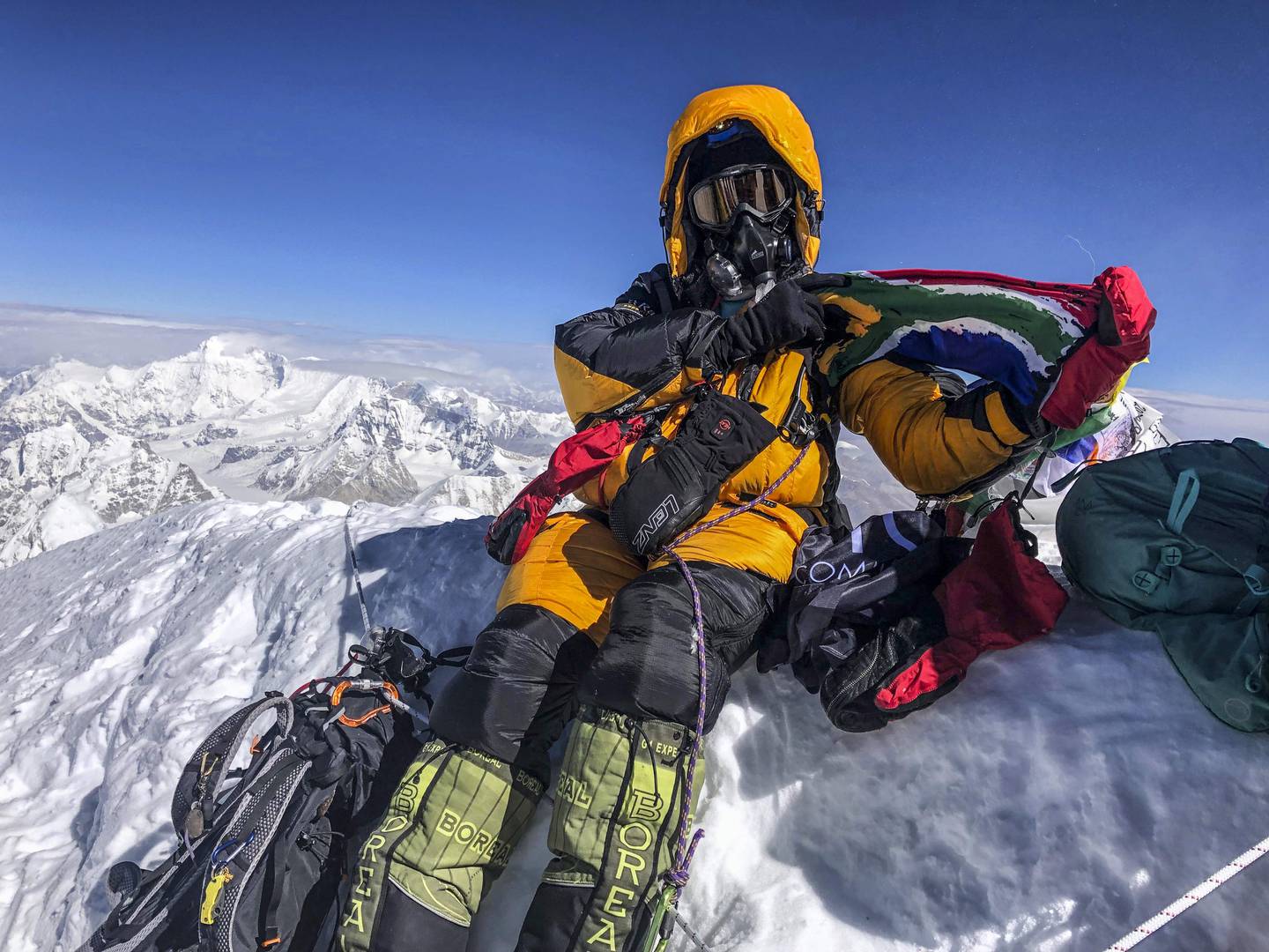 Presa de escaladores para conquistar el Everest