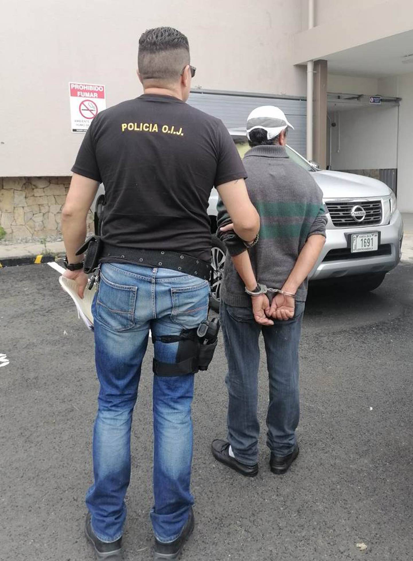 El sospechoso fue detenido este lunes en Guadalupe de Cartago. Foto OIJ.