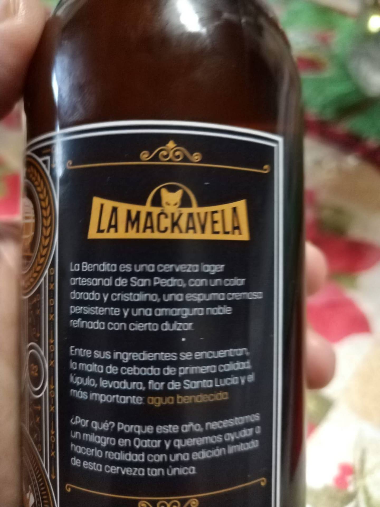 Cerveza La Bendita, la Mackavela