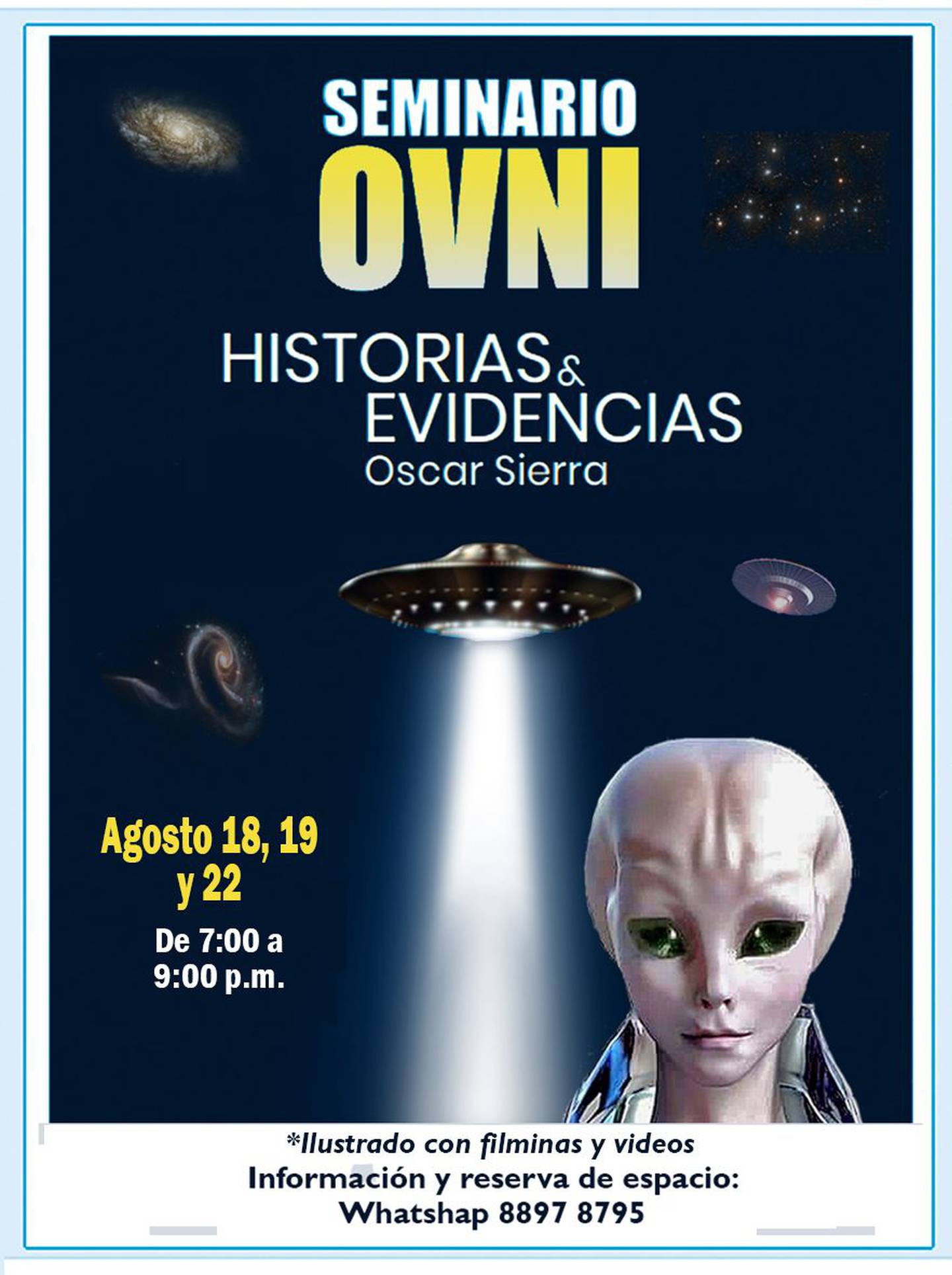 Óscar Sierra realizará un seminario llamado “Historias y evidencias” en el cual los días 18, 19 y 22 de agosto