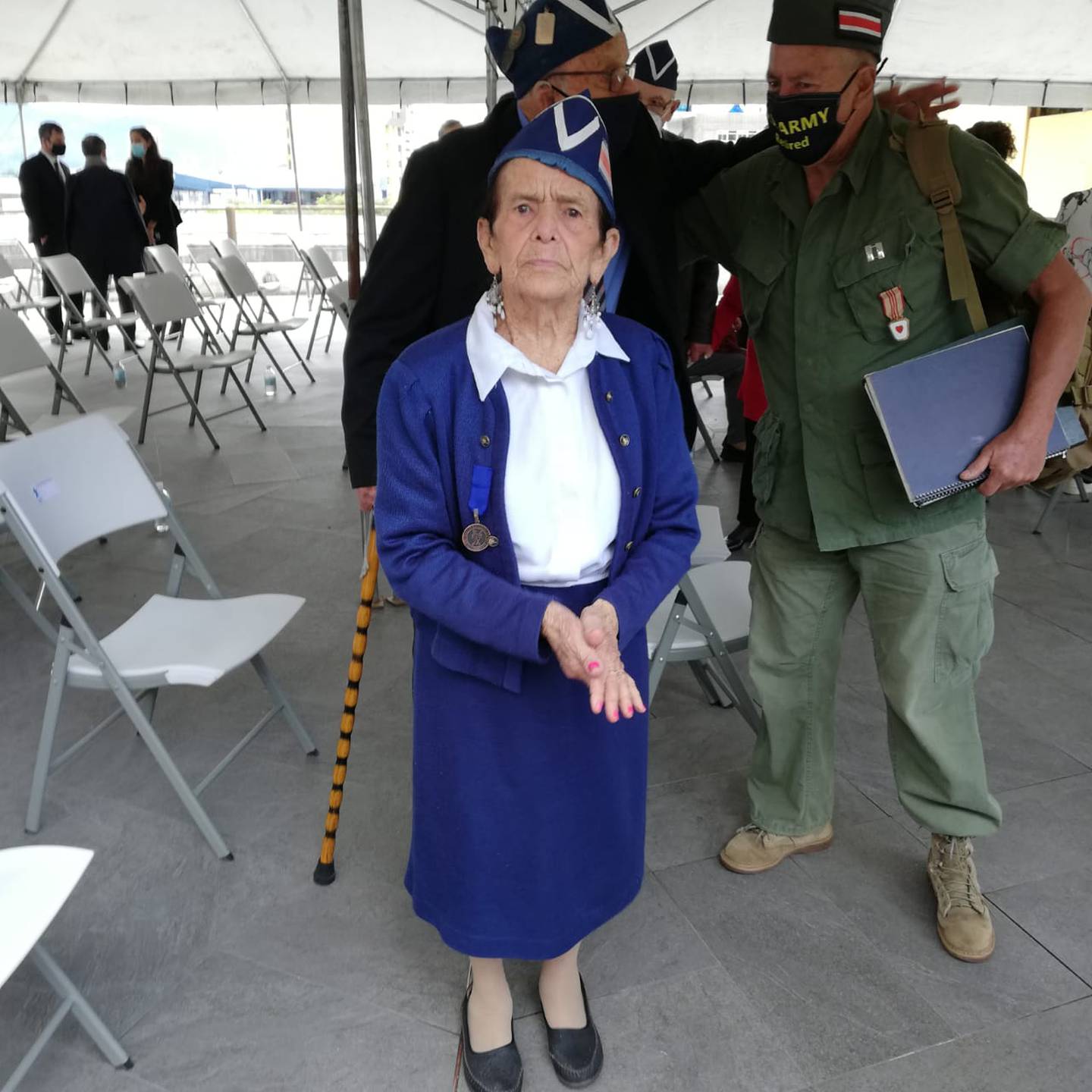 Costa Rica celebró 73 años sin ejército este miércoles 1° de diciembre. En el marco de esa conmemoración, en el Museo Nacional –el cuartel militar que se transformó en casa de la memoria y la cultura. En la foto doña Aurelia Cordero Cordero, excombatiente de 1948.
