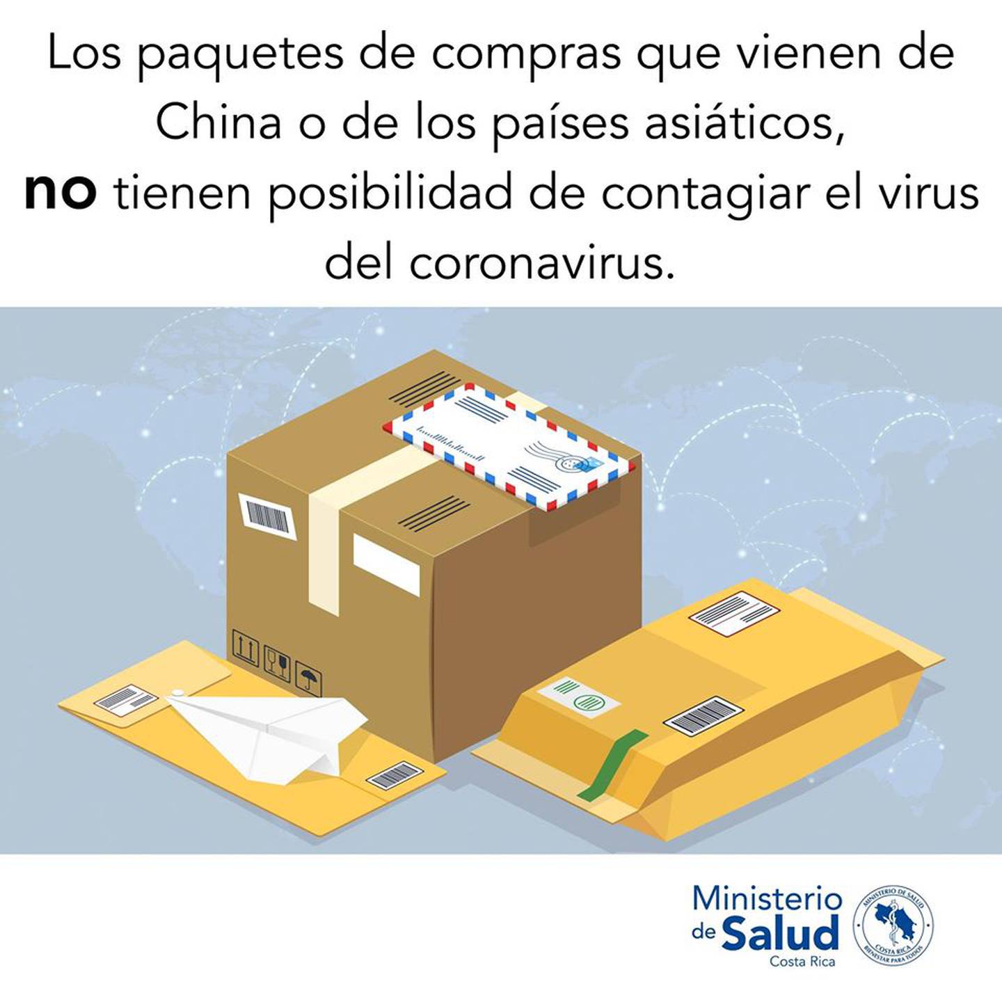 El ministerio de Salud garantiza que los paquetes provenientes de China no contagian coronavirus