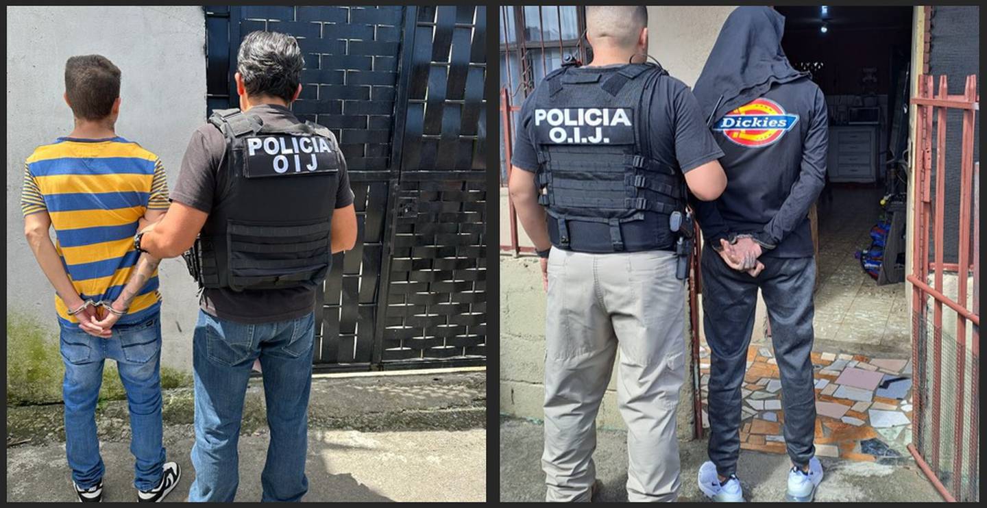 El supuesto líder y otros tres sospechosos fueron detenidos este jueves en Alajuela. Foto OIJ.