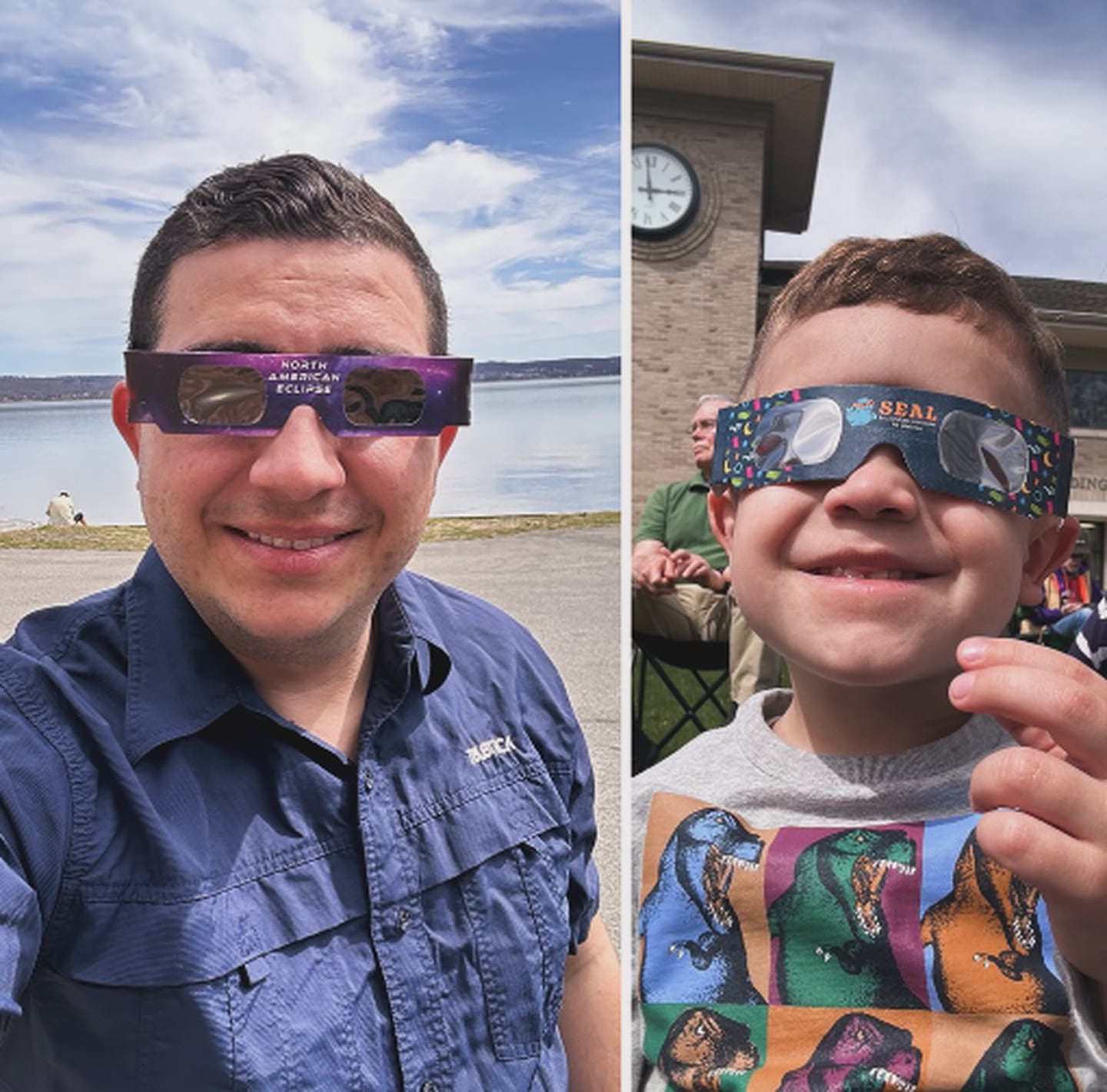 Periodista Elías Alvarado y su hijo Saúl vivieron por primera vez un eclipse solar juntos.