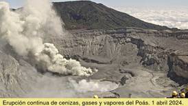 Fumarolas del volcán Poás son responsables de provocar fuertes olores a azufre y mucha ceniza 