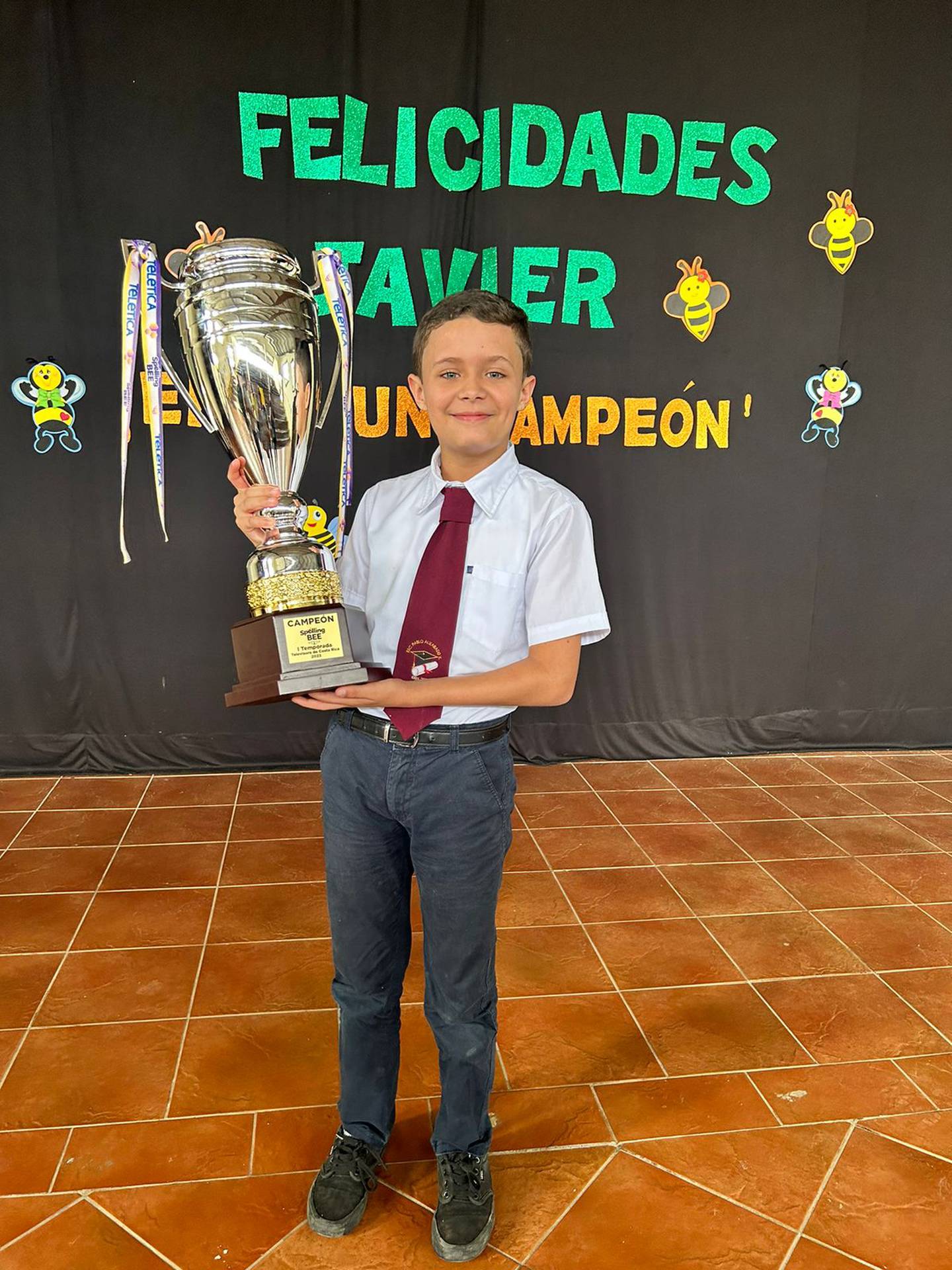 Javier Rojas Carranza, ganador de la primera temporada de Spelling Bee, programa de Teletica. Fotos: Cortesía