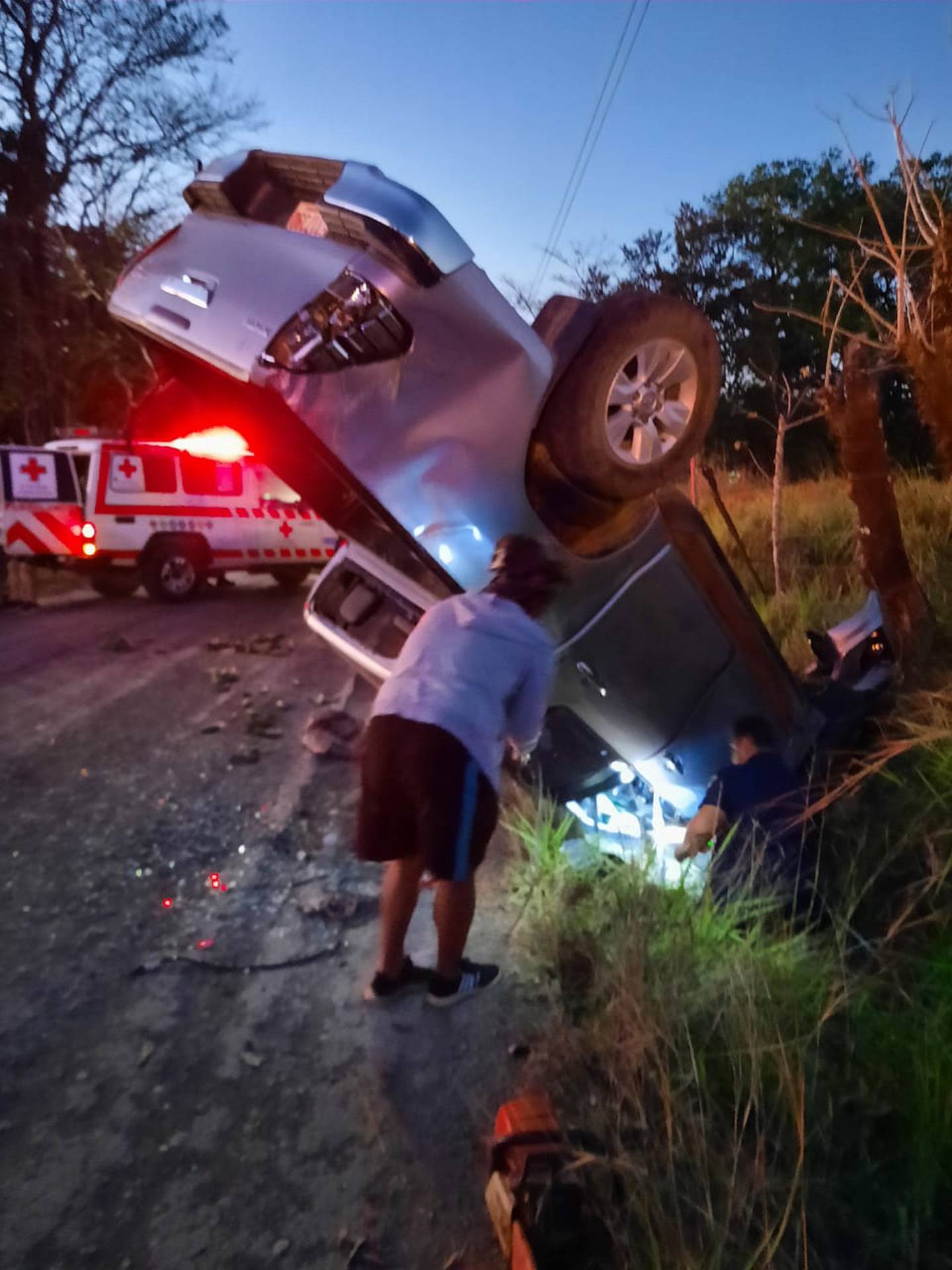Pese a lo aparatoso del accidente el Machillo solo sufrió golpes leves. Foto cortesía.