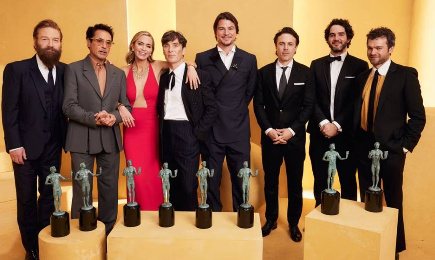 El elenco de 'Oppenheimer' celebró a lo grande en la noche de los Premios Sag. Se perfila este filme como posible ganador de los Premios Oscar. Foto: AFP