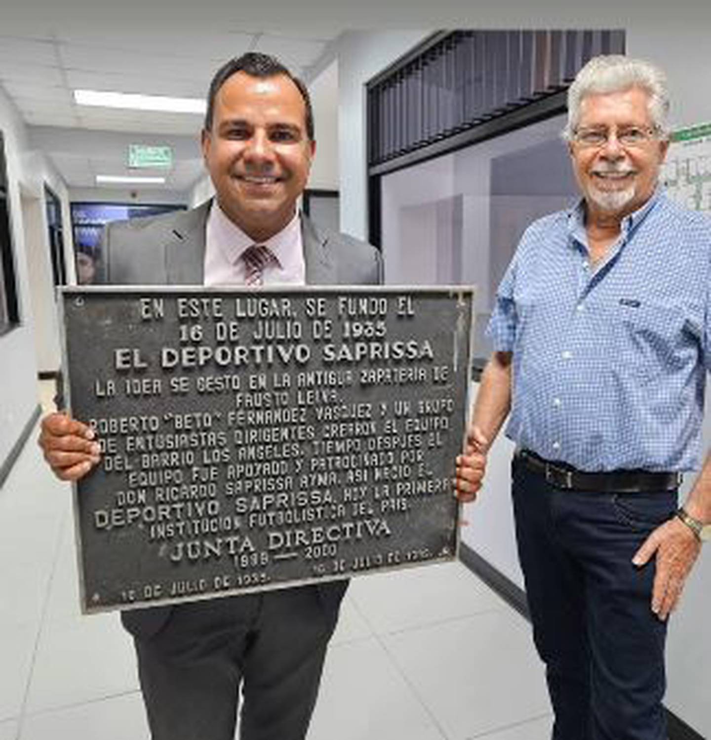 Luis Losilla es el dueño de la placa de la fundación del Saprissa comentó al periodista Maynor Solano.