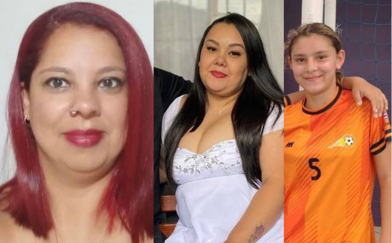 Ruth Navarro Richmond de 39 años, María Fernanda Navarro Richmond de 30 años y Génesis Monge de 12 años.
