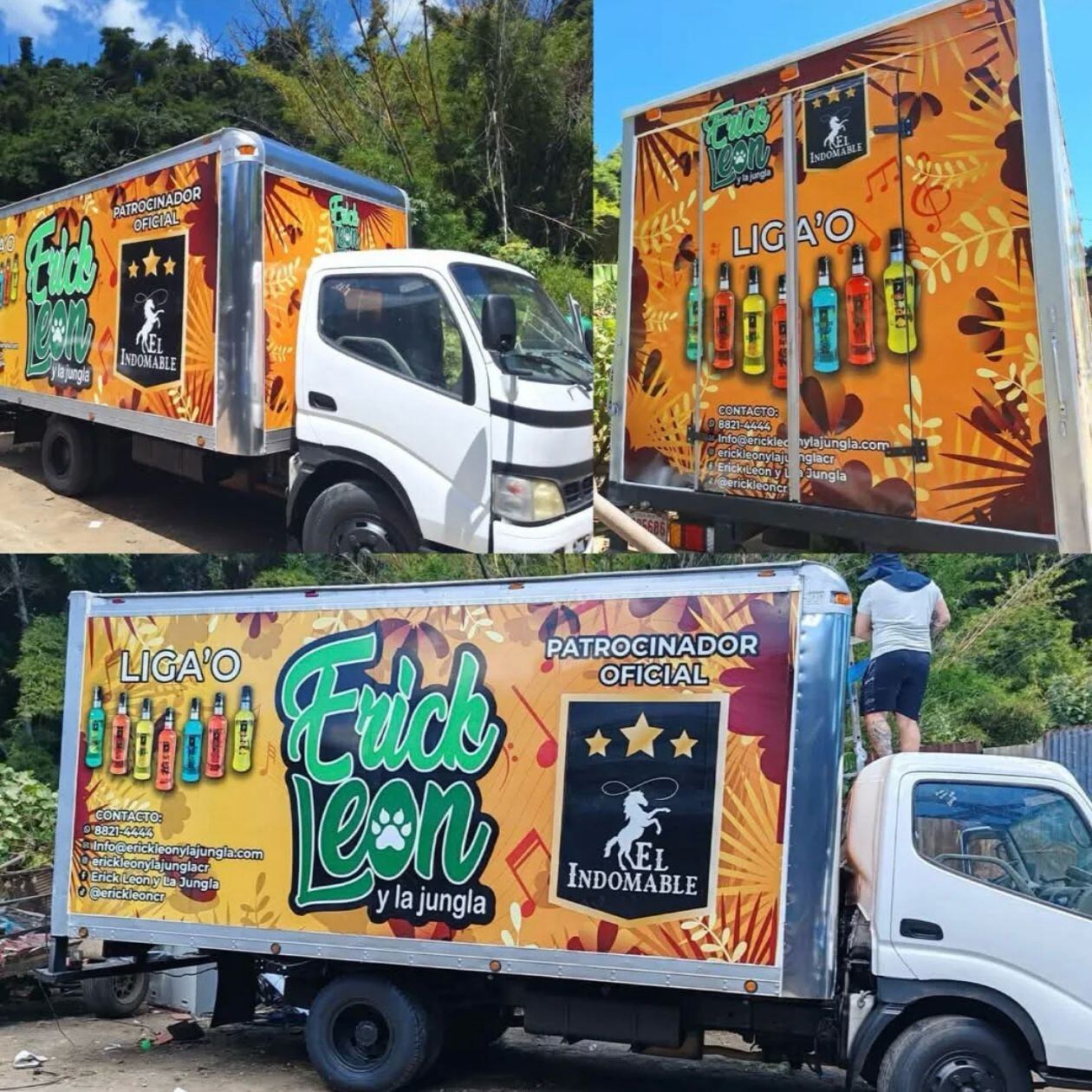 Camión de trabajo de Erick León y La Jungla