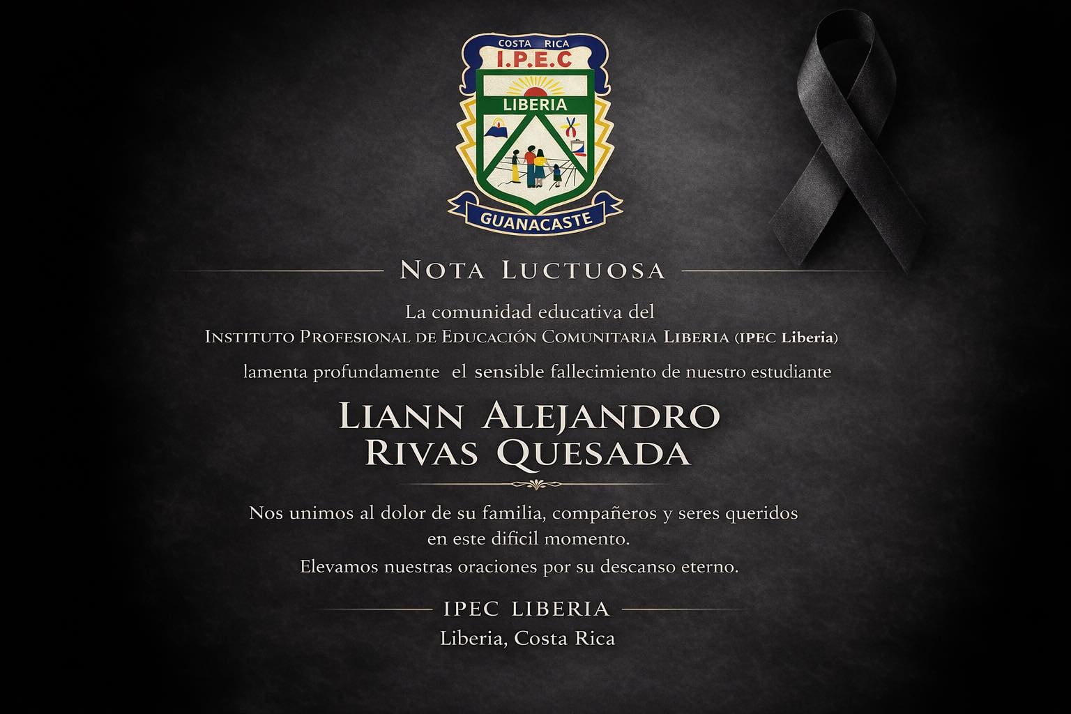 El centro educativo se pronunció en sus redes sociales sobre el asesinato del joven.