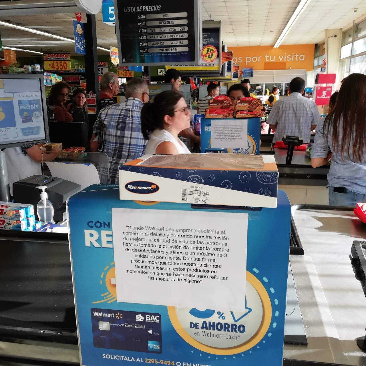 Por el coronavirus Más x Menos solo vende 3 productos de higiene y limpieza por persona