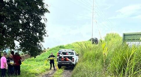 El vehículo tipo pick up fue abandonado en una calle paralela a la ruta 32. Foto tomada de Acción Policial Escazú.