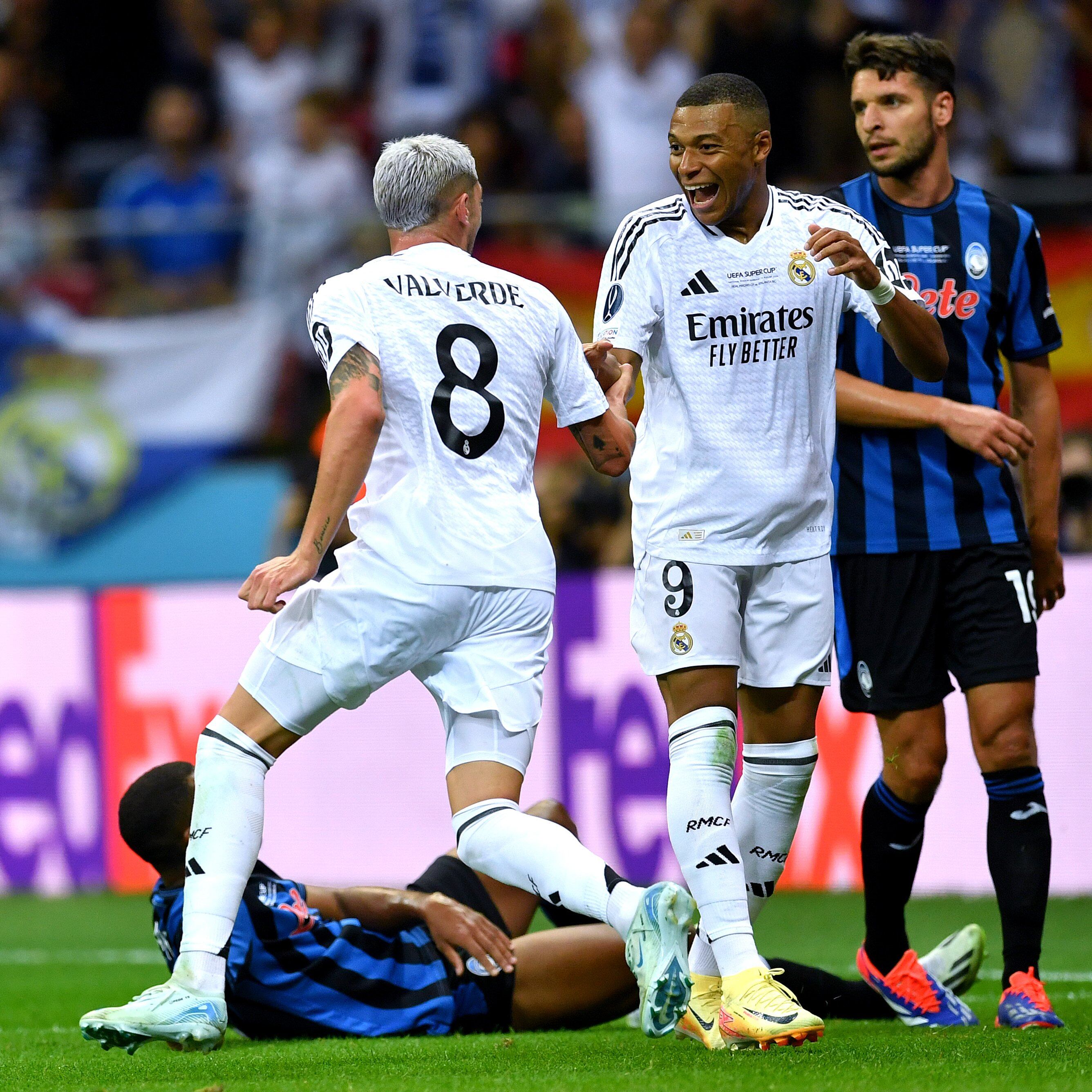 Federico Valverde y Kylian Mbappé cumplieron con su cometido para el Real Madrid a punta de goles. Foto: X @LigadeCampeones.