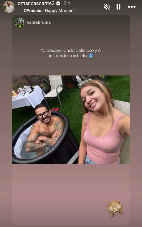 Omar Cascante, periodista y presentador, junto a su novia Valeria Ramírez