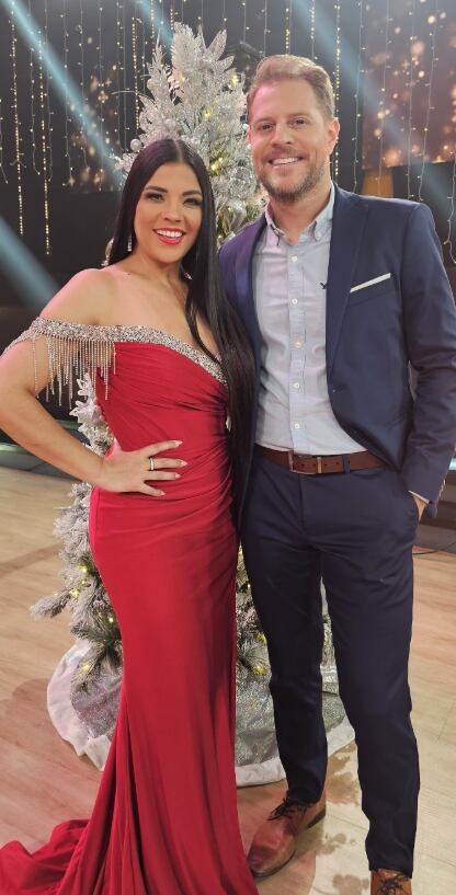 Mauricio Hoffmann, Natalia Rodríguez y Nelson Hoffmann en Sábado feliz