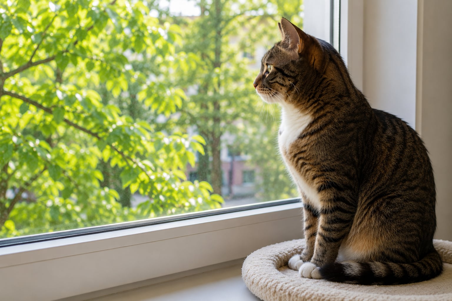Observar aves, personas y otros estímulos desde una ventana ayuda a mantener activos a los gatos y mejora su calidad de vida, según especialistas.