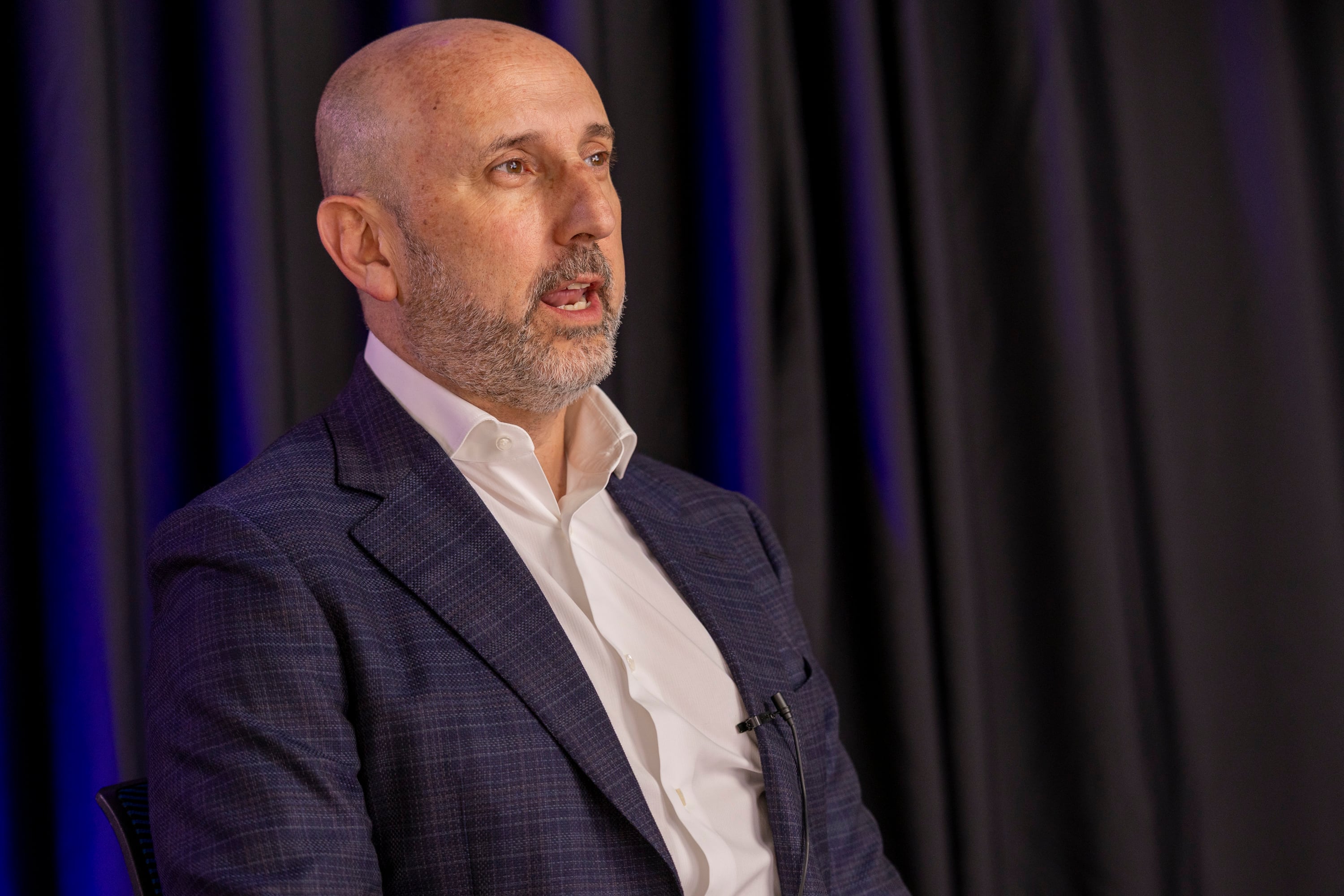 28/02/2025, San José, Estudio Grupo Nación, entrevista con Osael Maroto, presidente de la Federación Costarricense de Fútbol.