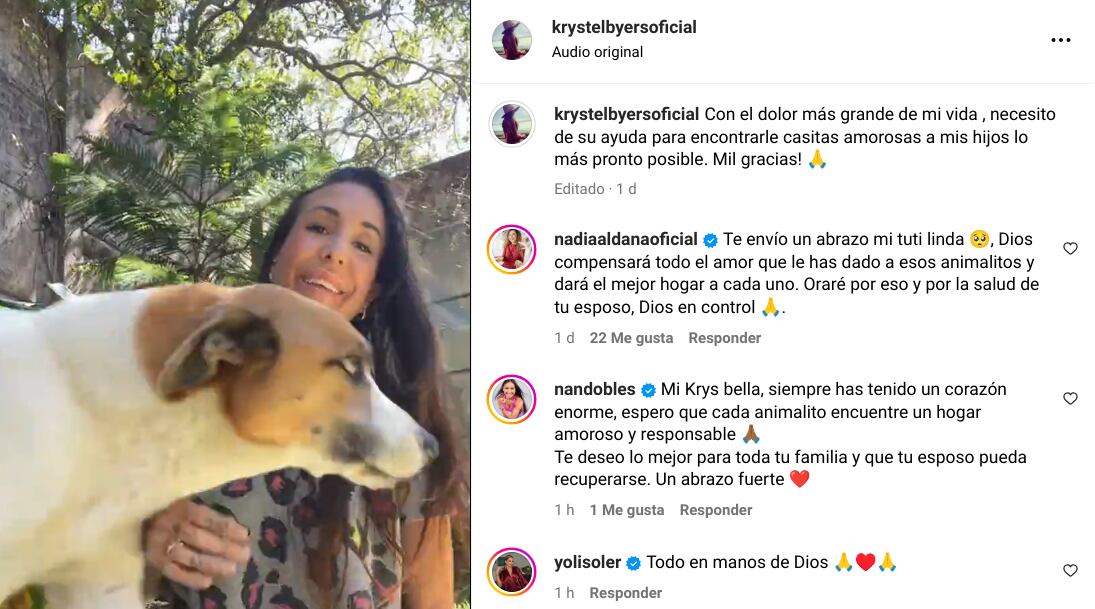 Tras exponer este martes en su Instagram la dura situación que enfrenta, la exmodelo y exchica A todo dar, Krystel Byes, recibió emotivas palabras de su excompañera de trabajo, Nancy Dobles.