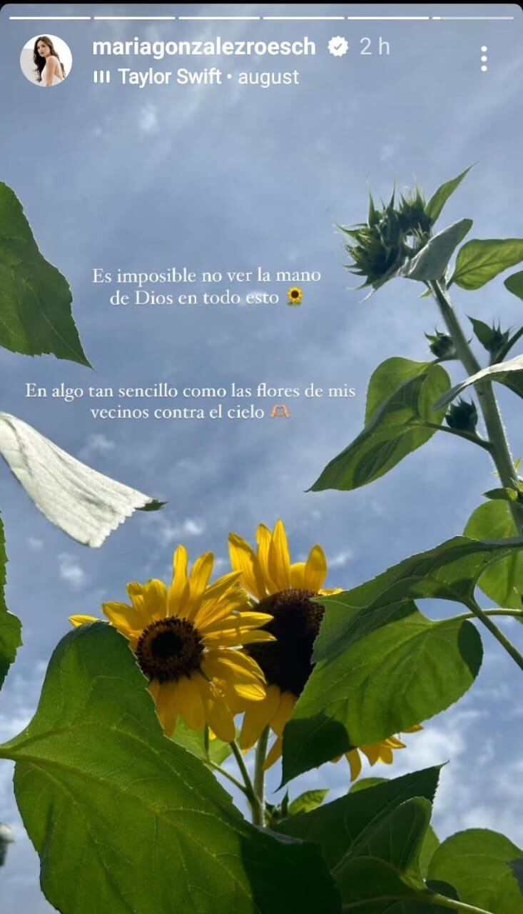 María González ve la mano de Dios en cada pequeño detalle de la vida