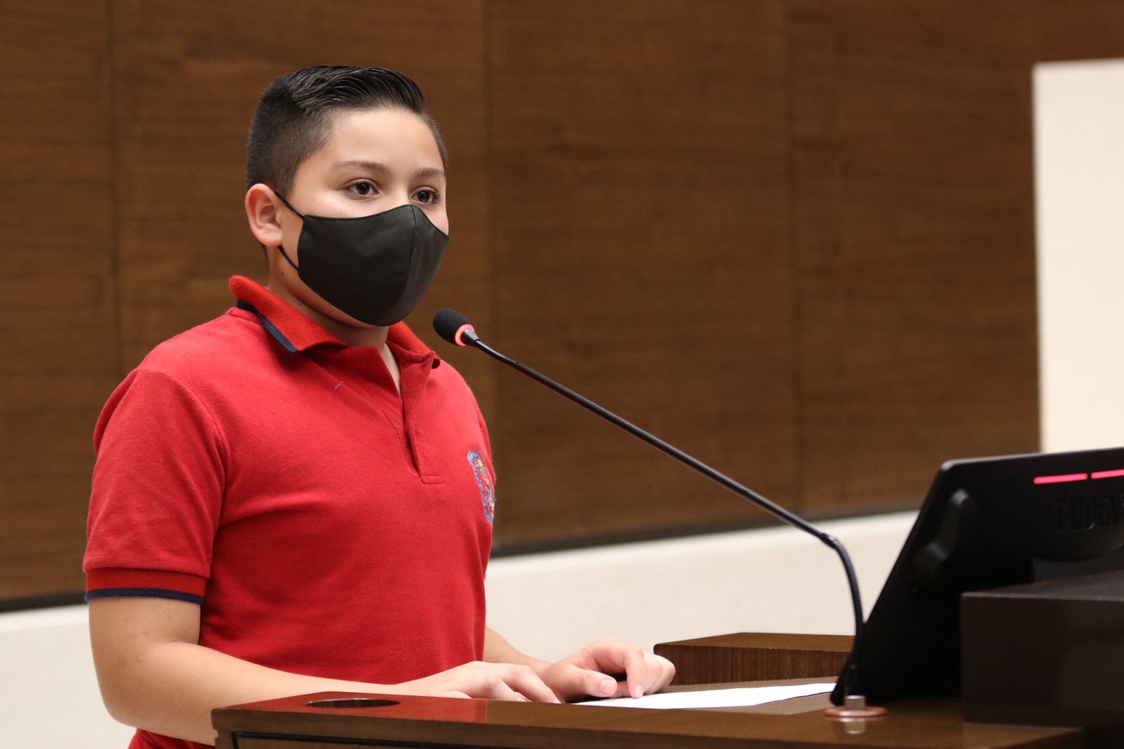 Isaac Granados Fallas tiene 14 años y estudia en el Colegio Técnico Profesional de San Pablo, en León Cortés y habló a los diputados el 8 de setiembre del 2021.