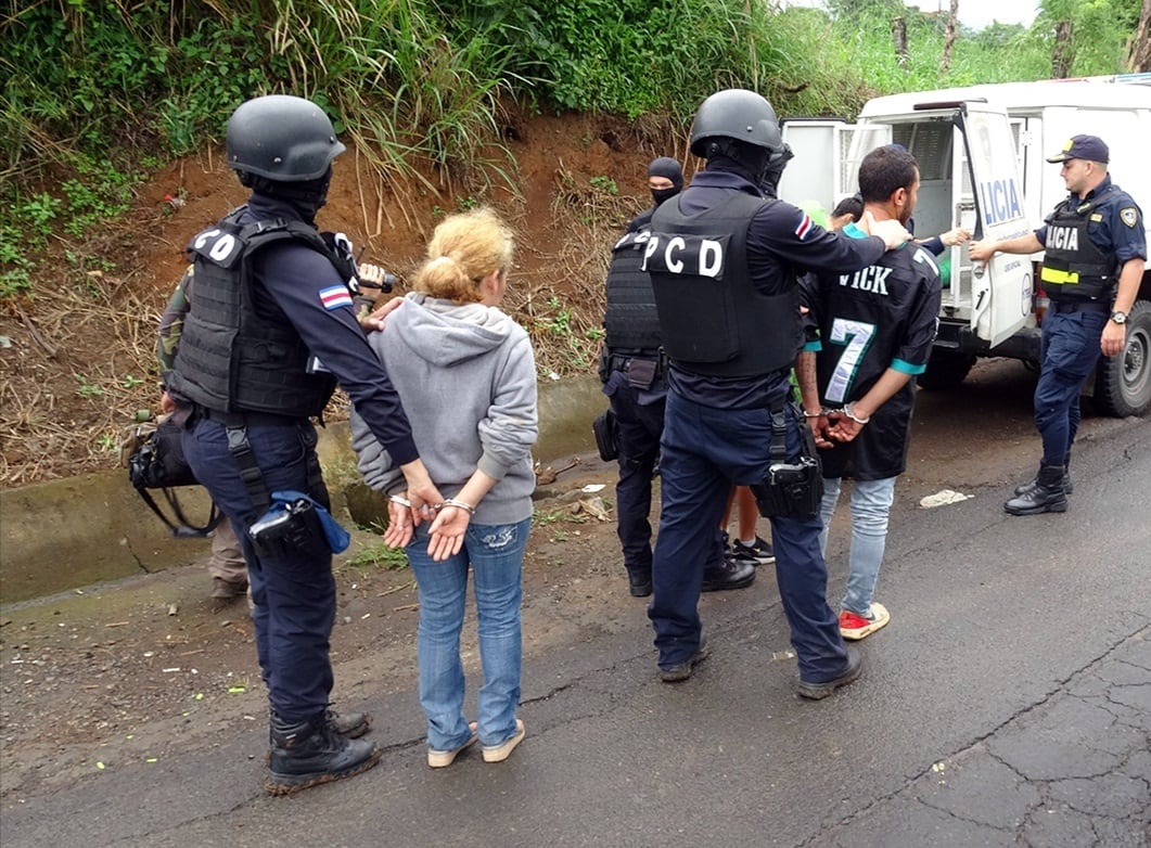PCD detiene a narco familia que operaba en Turrúcares de Alajuela. Foto MSP