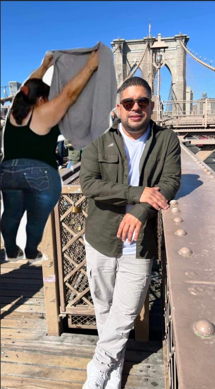 Rigoberto Alfaro, Gallina, memes en el puente de Brooklyn en Nueva York.