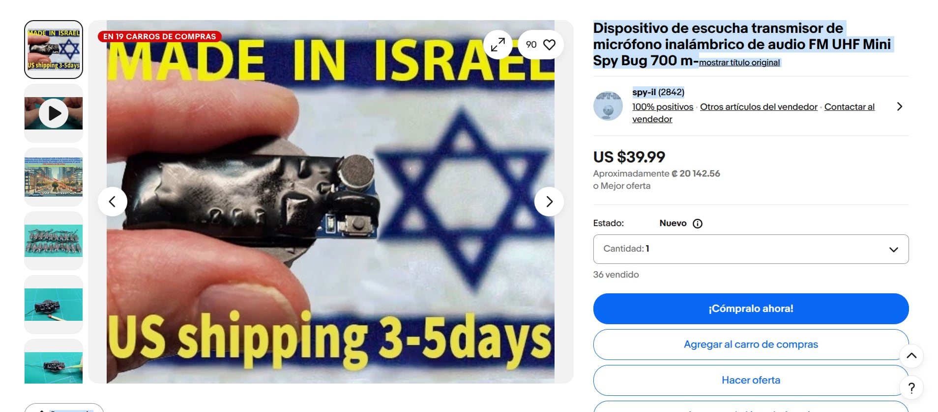 En Ebay venden un micrófono igual al que tenía Laura Fernández en la oficina