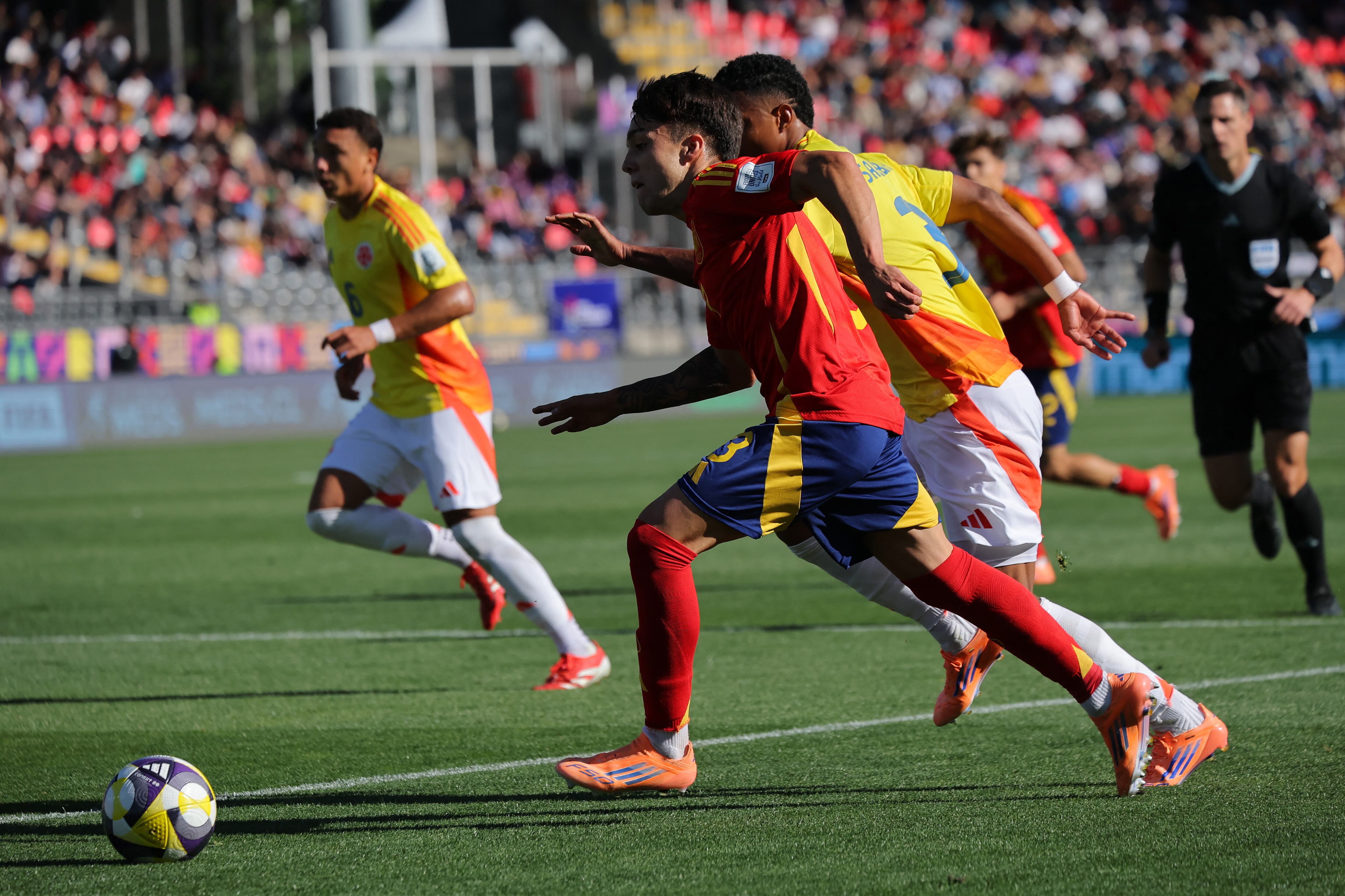 Colombia derrotó 2-3 a España en los cuartos de final del Mundial Sub-20. AFP.