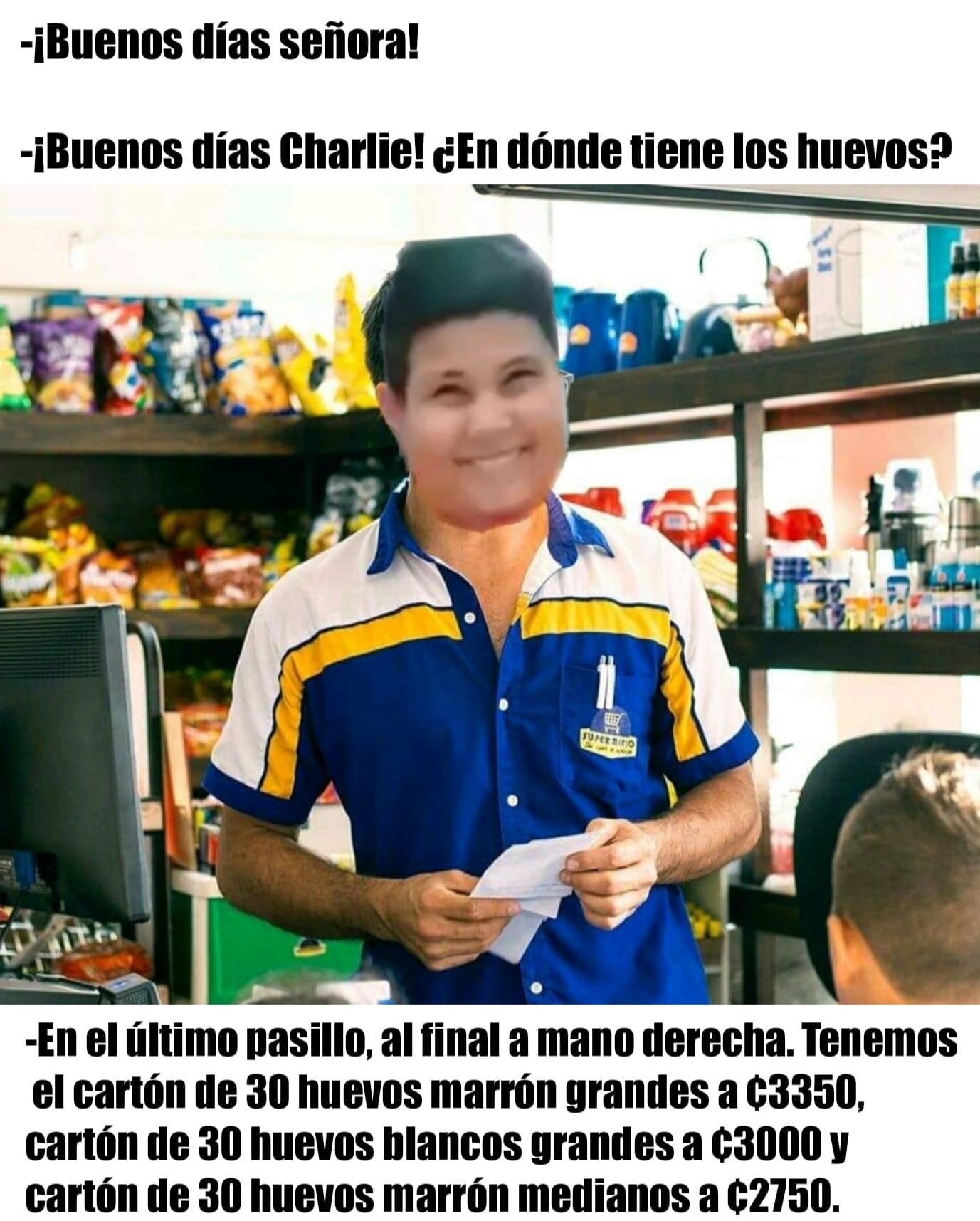 Carlos Alfaro Cascante tiene 32 años y es relacionista público. Él se convirtió en el protagonista de las redes sociales del supermercado familiar Súper Mario.