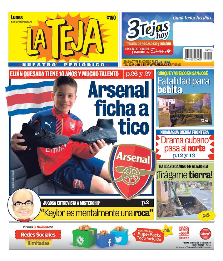 La Teja publicó por primera vez la historia de Elián Quesada en noviembre del 2015