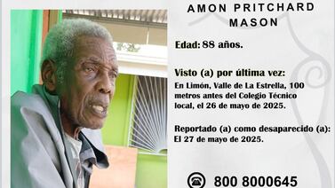 Terrible angustia: viejito limonense está desaparecido desde hace cinco días