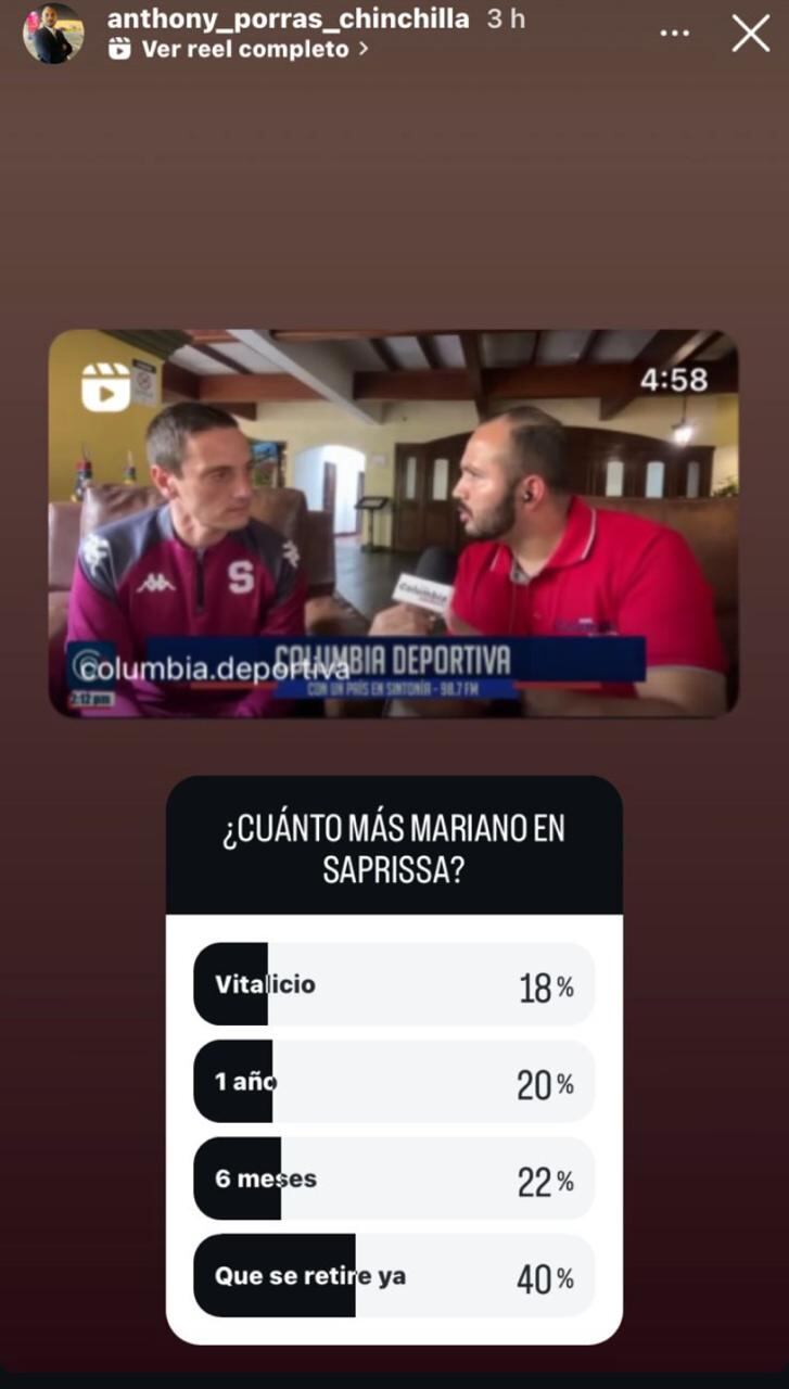 La afición de Saprissa le pide a Mariano Torres que se retire en una consulta del periodista Anthony Porras.