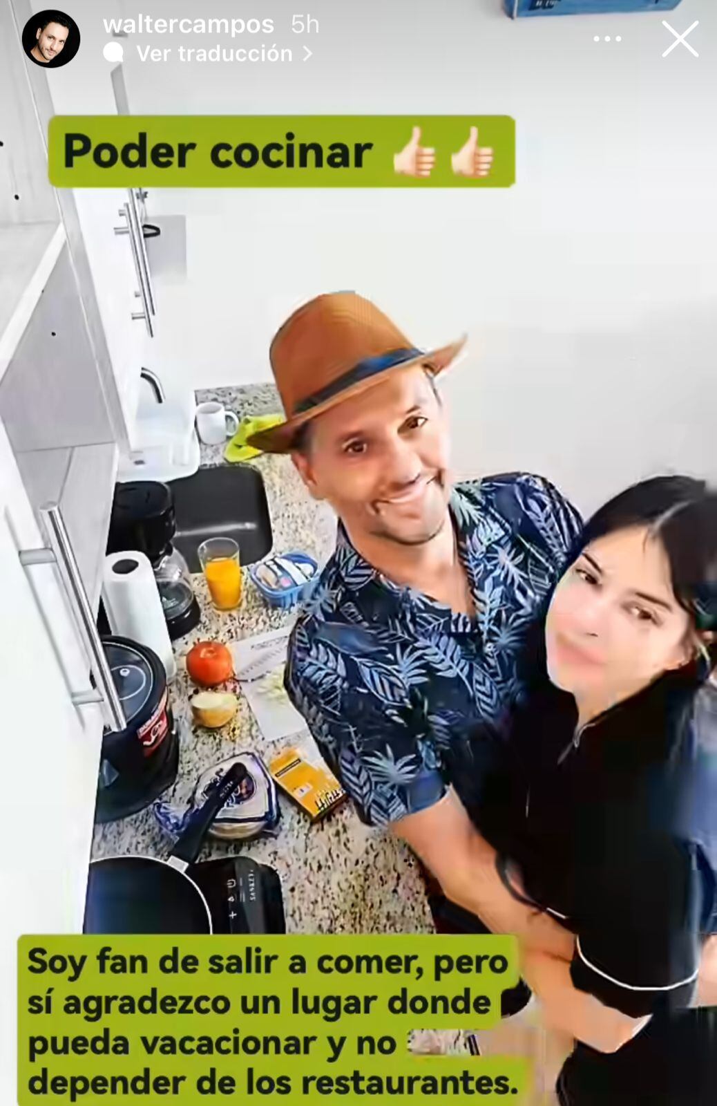 Wálter Campos y su novia