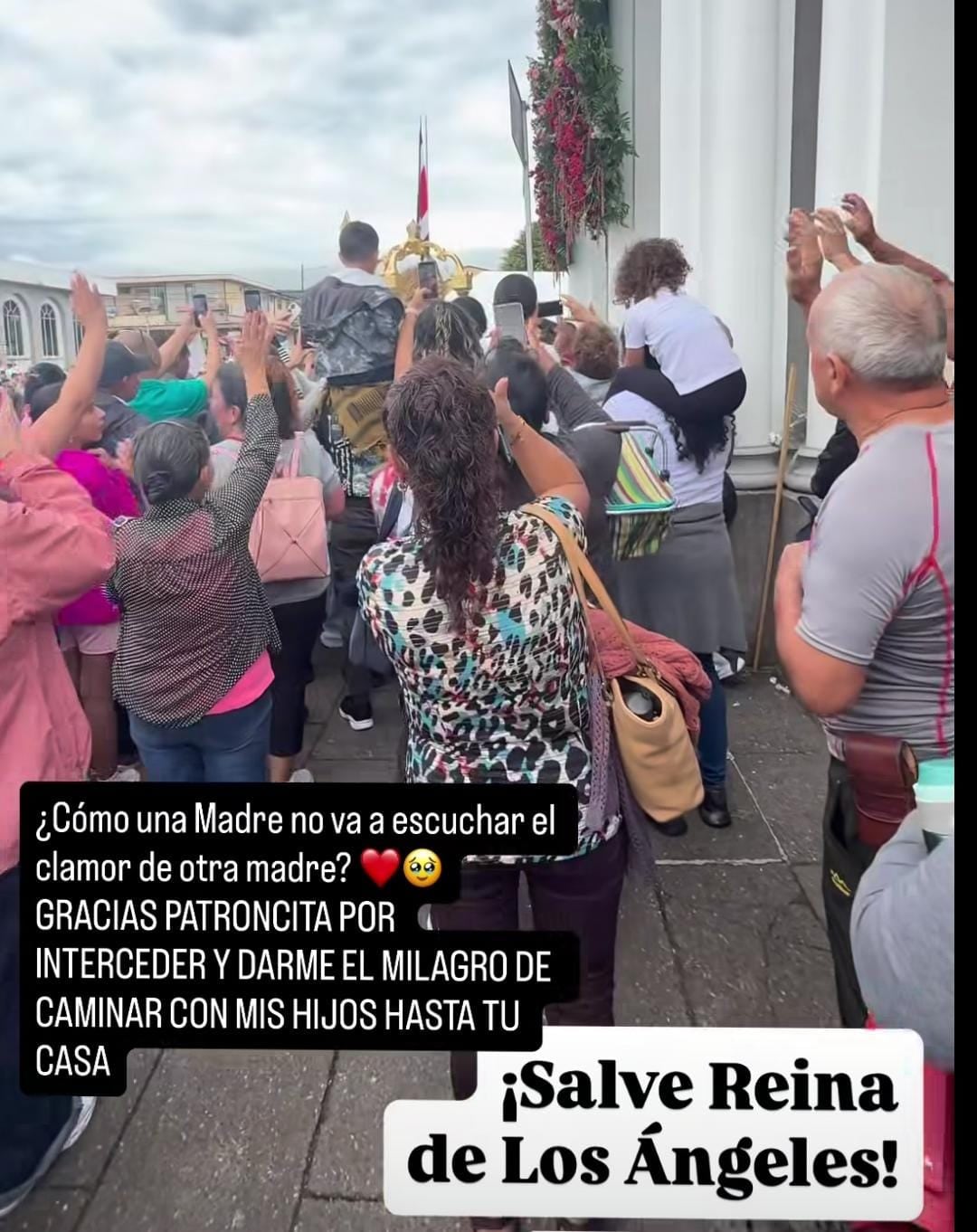 Ginnés Rodríguez completó la Romería junto a sus hijos tras su operación de columna.